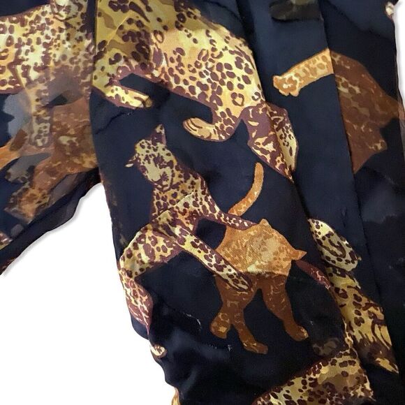 DUNDAS X Revolve dress Gloria Cats Print Gold Black Mini Short Sz XS NWT $348 - Picture 13 of 15